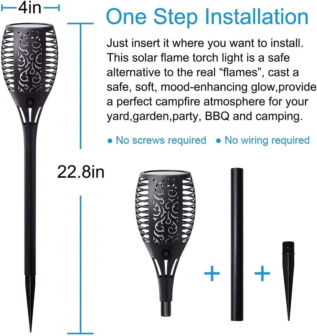 8 Pack Solar Torch Light with Flickering Flame A57007