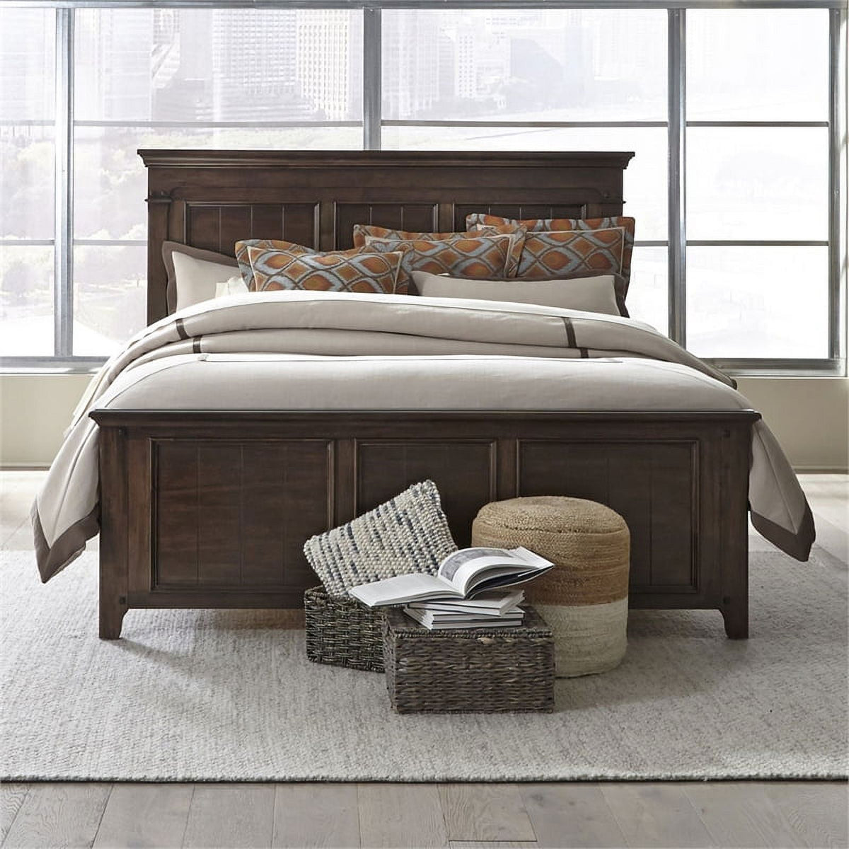 Queen Panel Bed and 9 Drawer Dresser R3502
