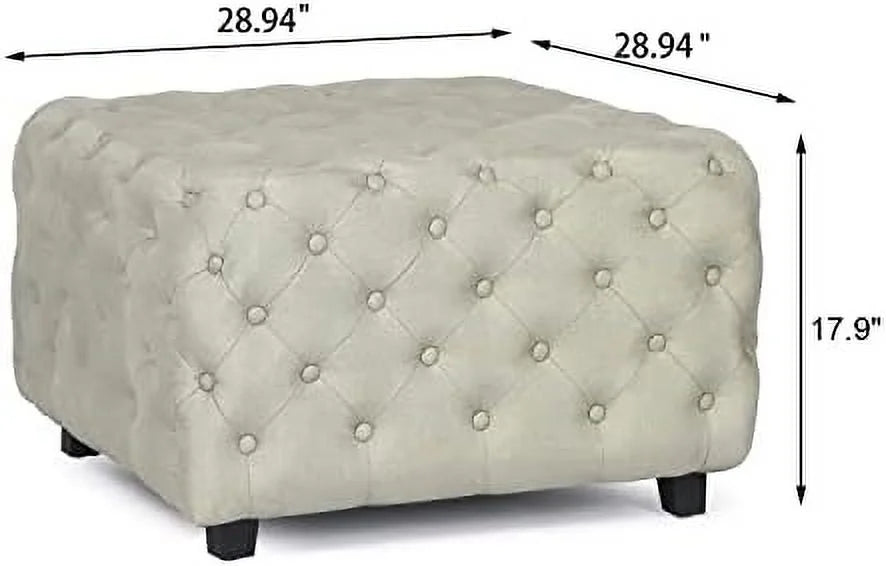 White Sherpa Ottoman Bench Q8915