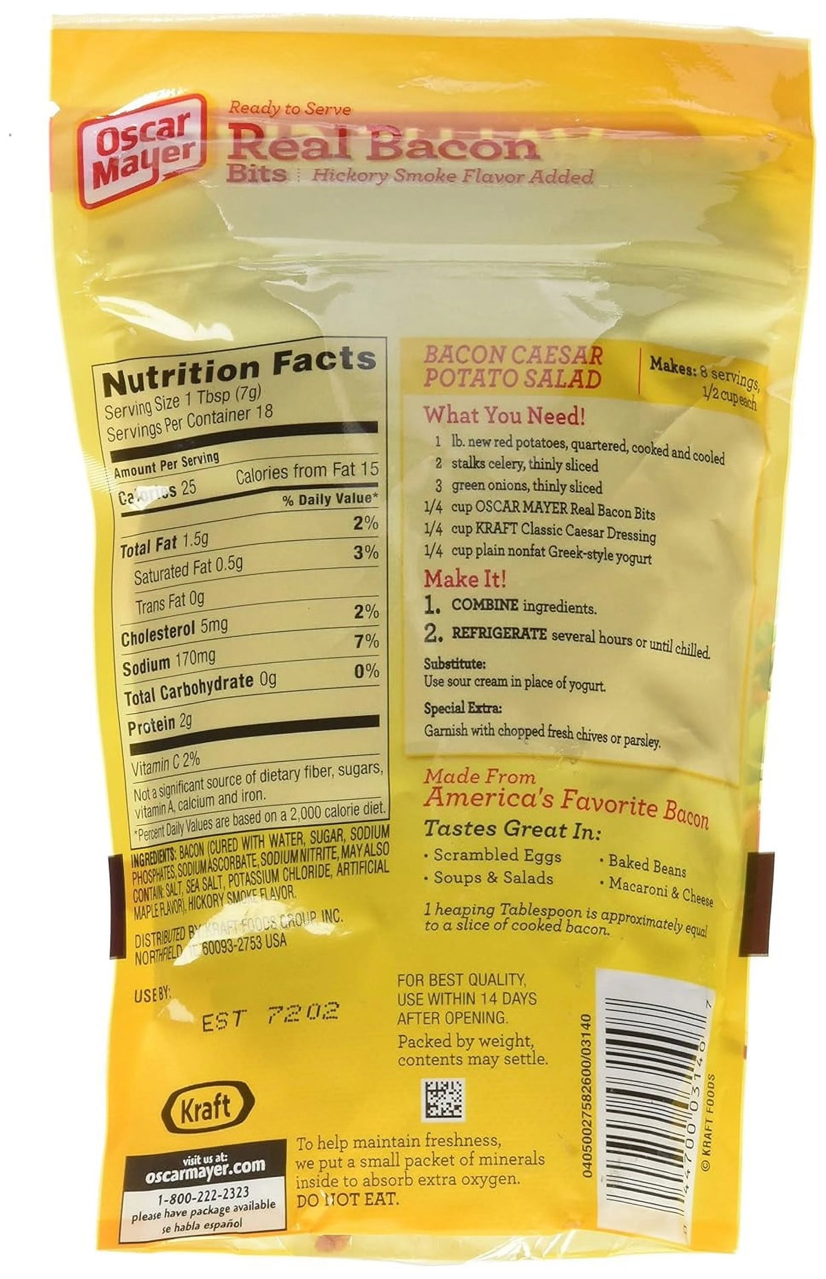 4.5 Oz Real Bacon Bits L8838