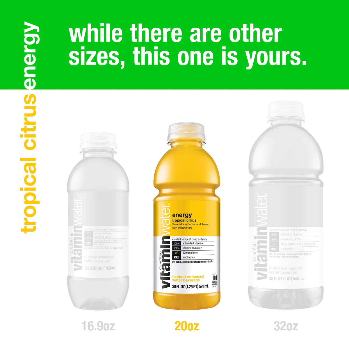 Tropical Citrus Vitaminwater, 20 Fl Oz, 12 Count Bottles L2791