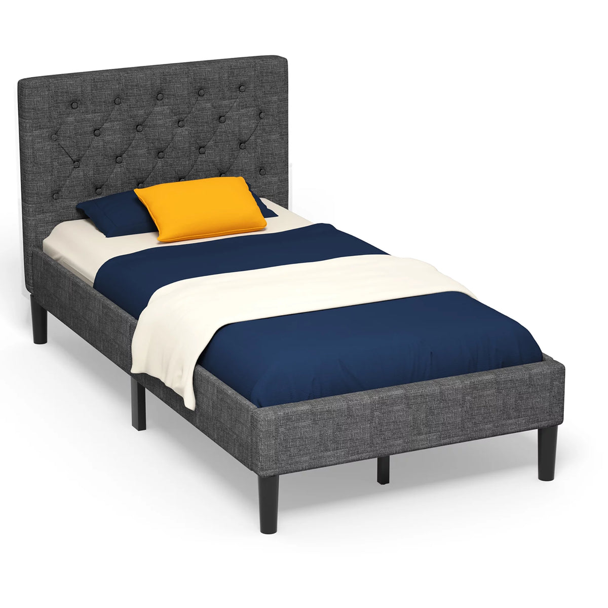 Twin Upholstered Bed Frame with Headboard Y904860