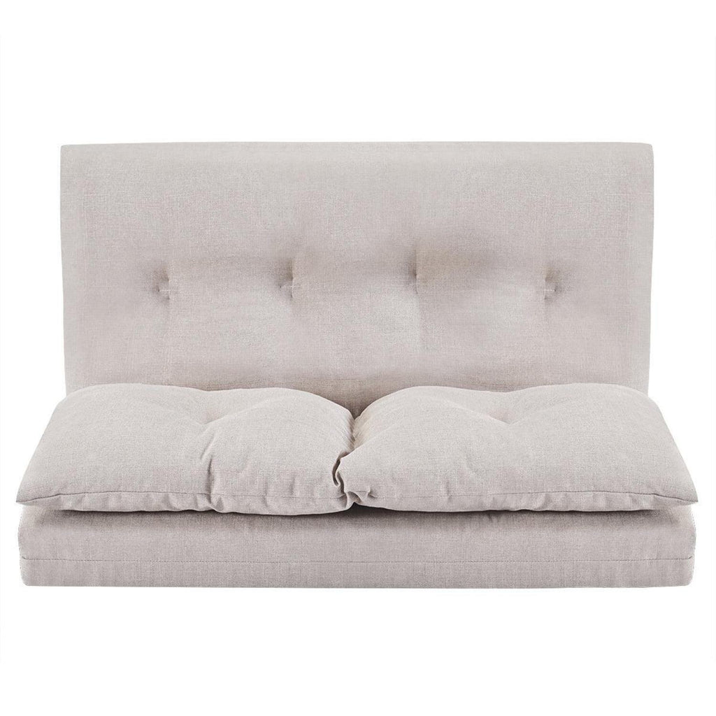 Beige Fabric Folding Chaise Lounge Sofa Floor Couch Q810099