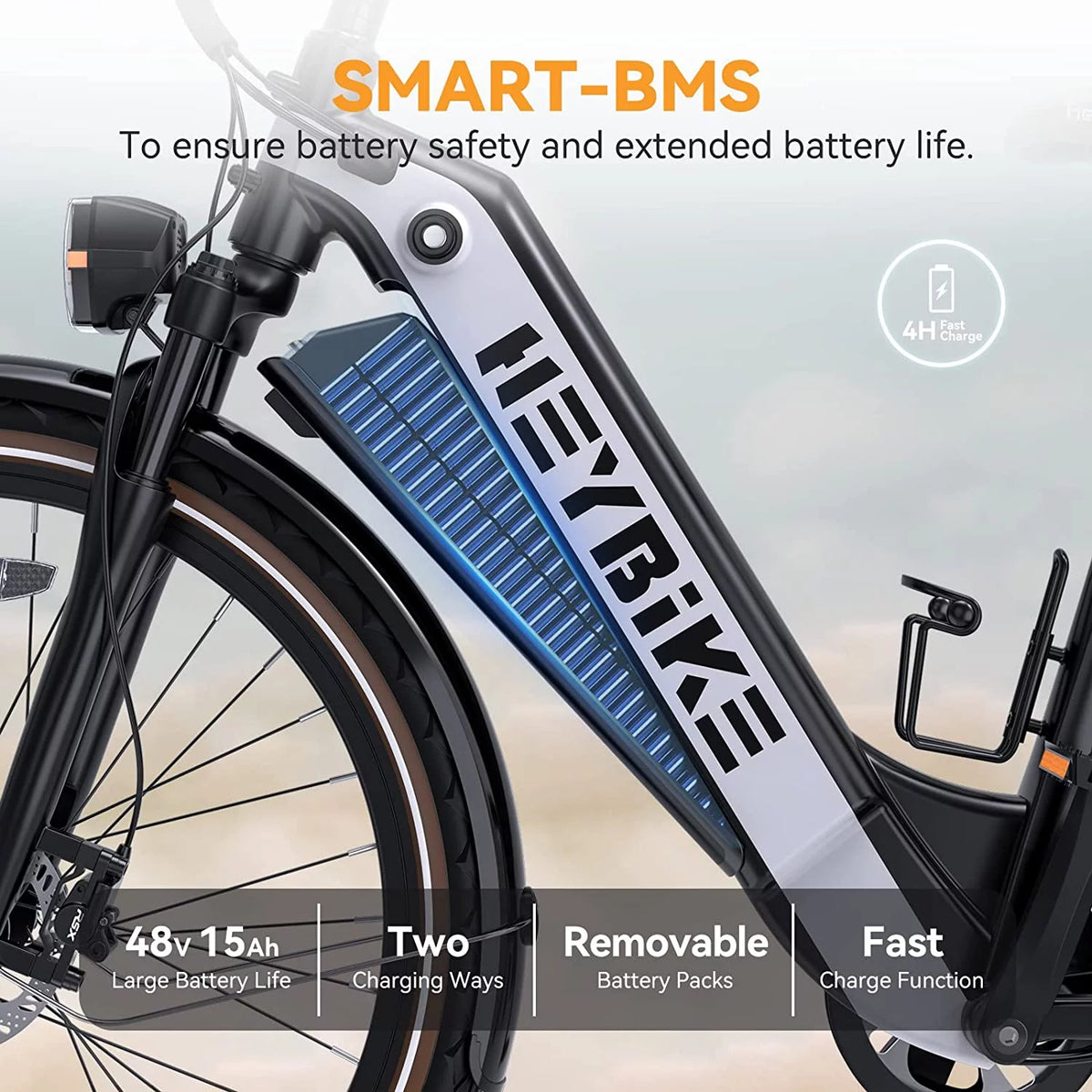 500W 26" Electric Hybrid Bike with 48V 15Ah Removable Battery P6329
