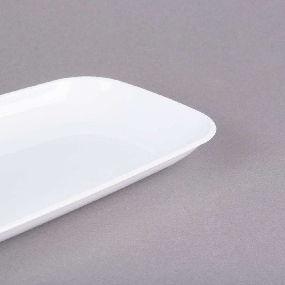 White Rectangular Polystyrene Platter / Catering Tray - 25/Case E9294