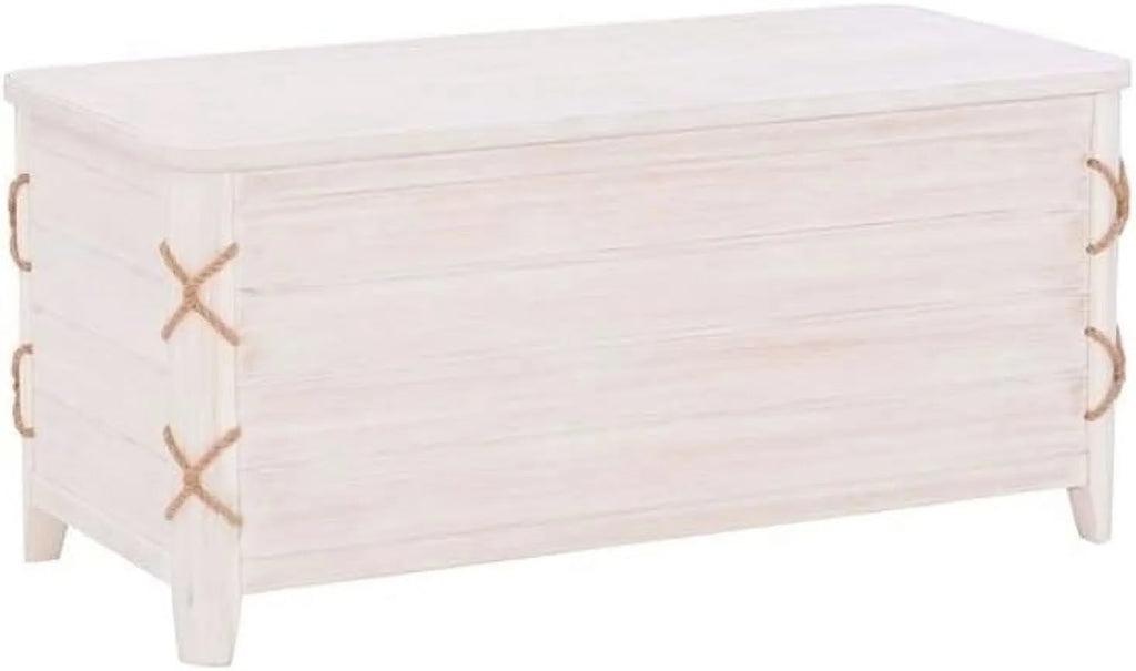 White Wood Storage Chest C35936
