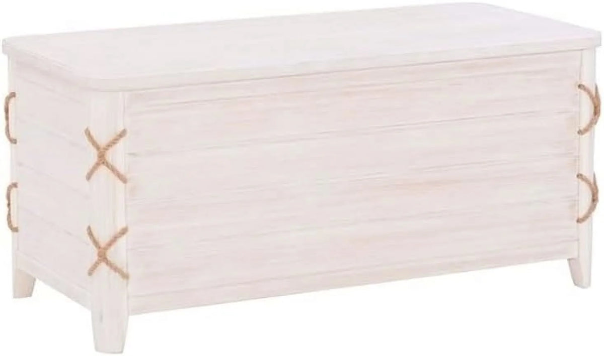 White Wood Storage Chest C35936