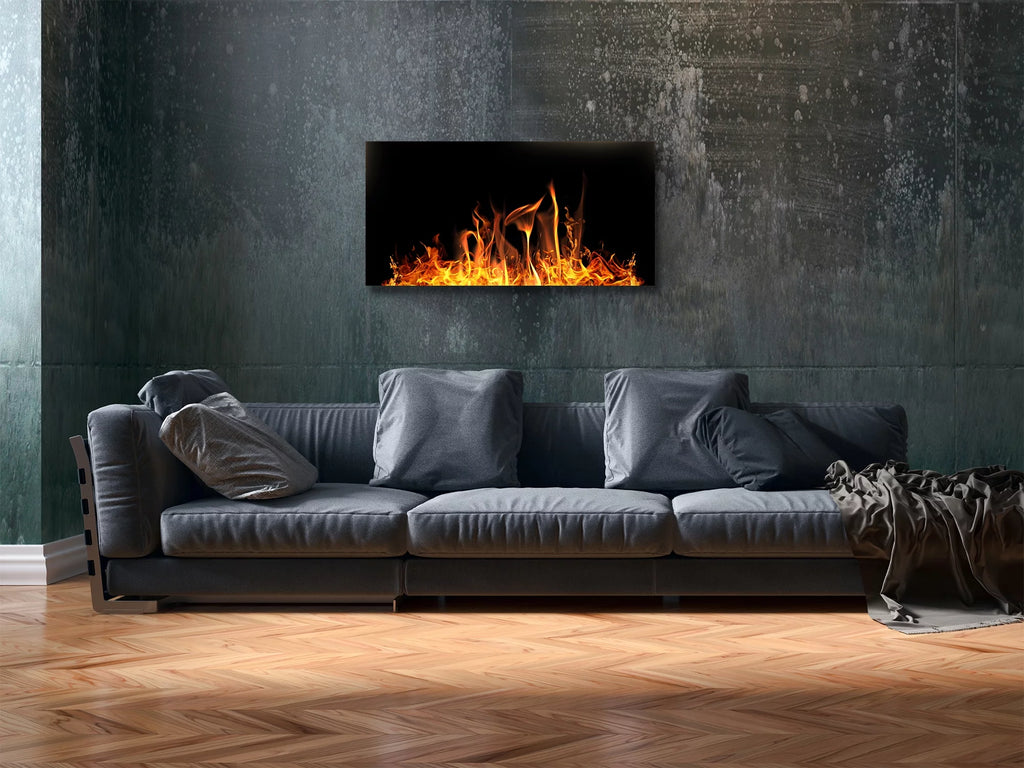 Fire Print Decorative Glass Space Heater 24x48 P3646