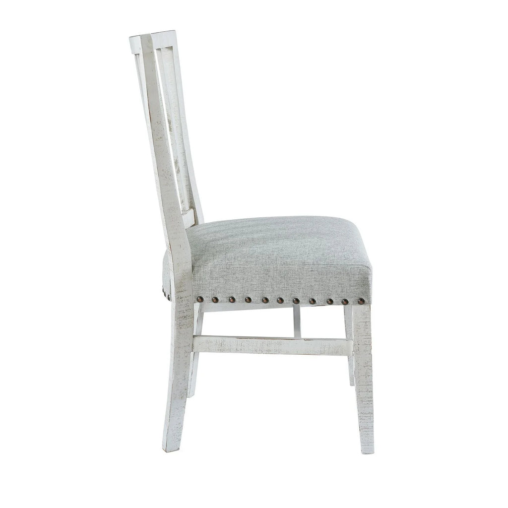 White Slat Back Side Chair 2 Pcs C478