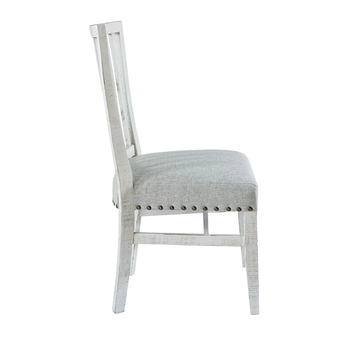 White Slat Back Side Chair 2 Pcs C478