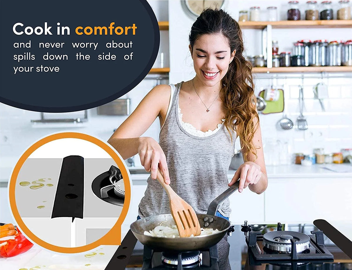 White 21 Inches Silicone Stove Gap Covers (2 Pack) T38590