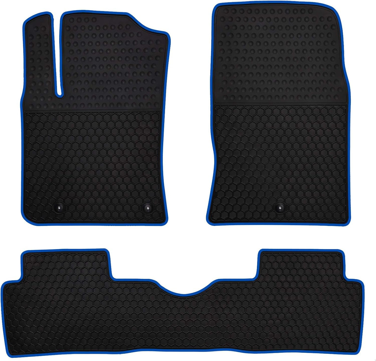 Blue Rubber Car Floor Mats Front and Rear Row Set O680002