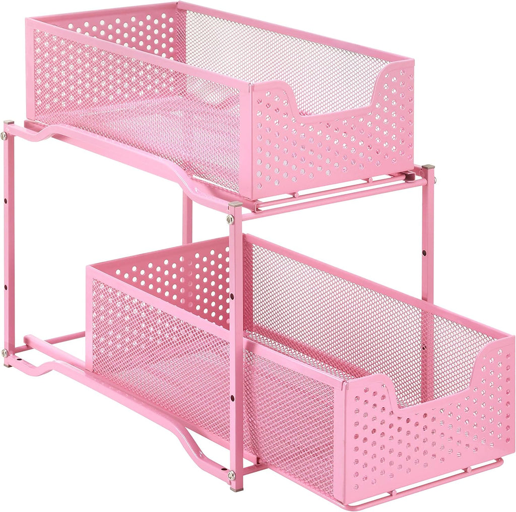 Bronze Stackable 2-Tier Under Sink Cabinet Organizer with Sliding Storage Drawer P744