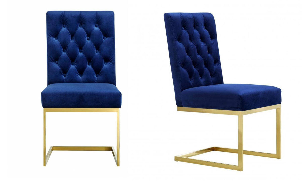 Navy Velvet Dining Chair, Set of 2 E4178