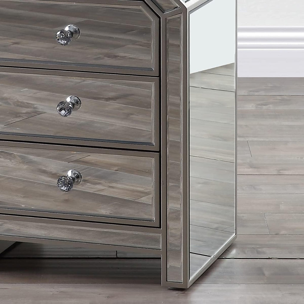 Mirrored Nightstand with 3-Drawers A996477