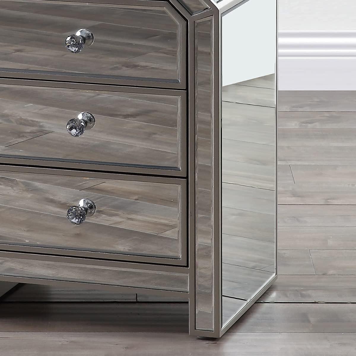 Mirrored Nightstand with 3-Drawers A996477