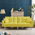 Yellow Velvet Sofa Bed with Two Pillows P378678