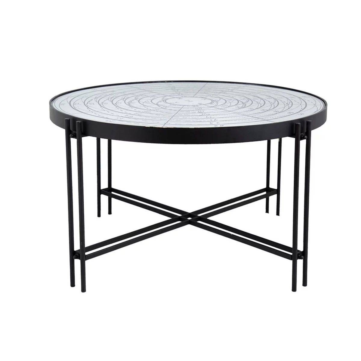 32 Inch Nautical Mirror Top Coffee Table T806