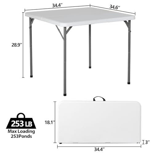 4ft Portable Folding Plastic Table with Handle, Black X210170