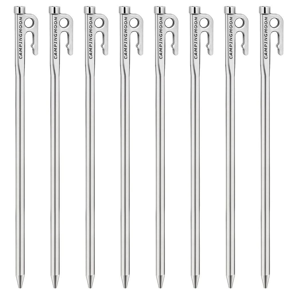 Heavy Duty Steel Tent Stakes Pegs with Hook and Hole Design H675