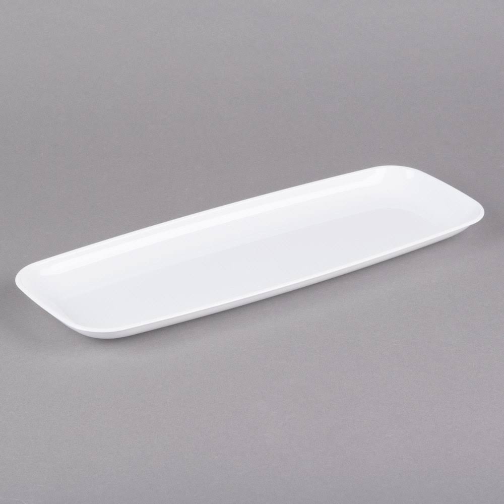 White Rectangular Polystyrene Platter / Catering Tray - 25/Case E9294