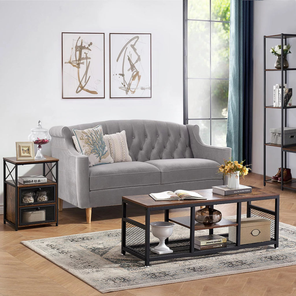 Brown 2 Pieces Coffee Table Set with End Table T5251