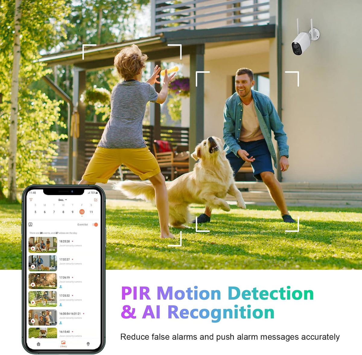 Wireless HD 1080P Rechargeable Battery Security Camera Y75416
