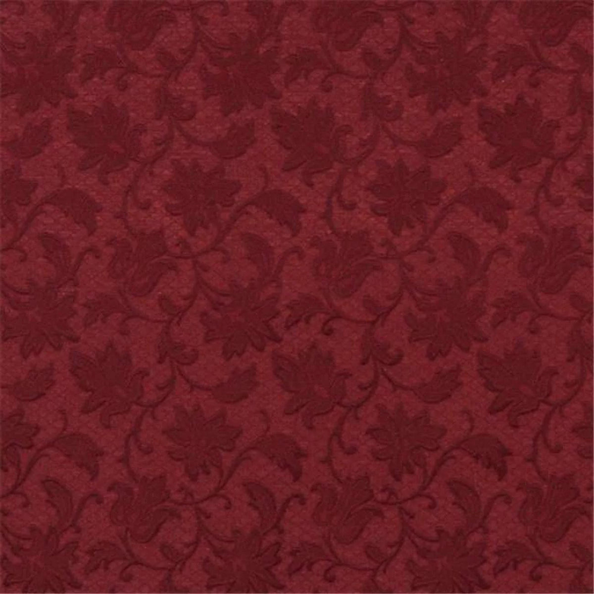 Burgundy Floral Jacquard Woven Upholstery Fabric R158