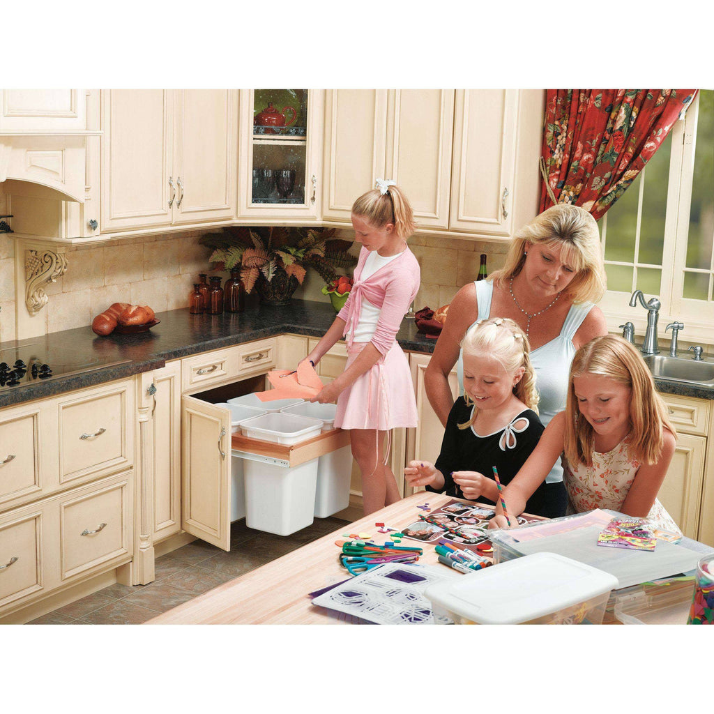 Four 27 Quart Top Mount Waste Containers W886