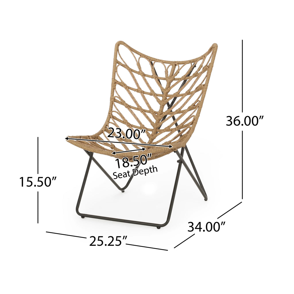 Light Brown and Black Wicker Accent Chairs Set of 2 K2904