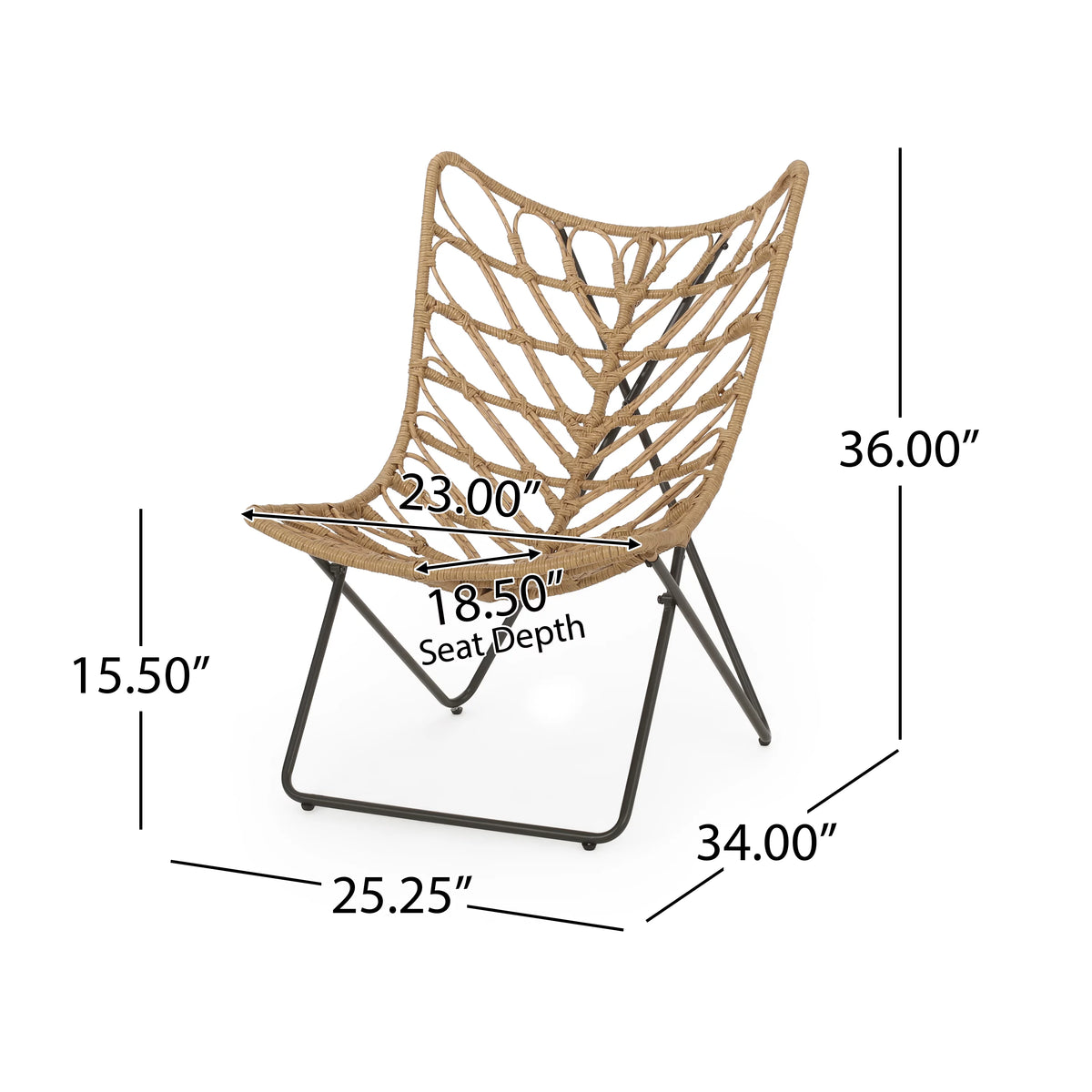 Light Brown and Black Wicker Accent Chairs Set of 2 K2904