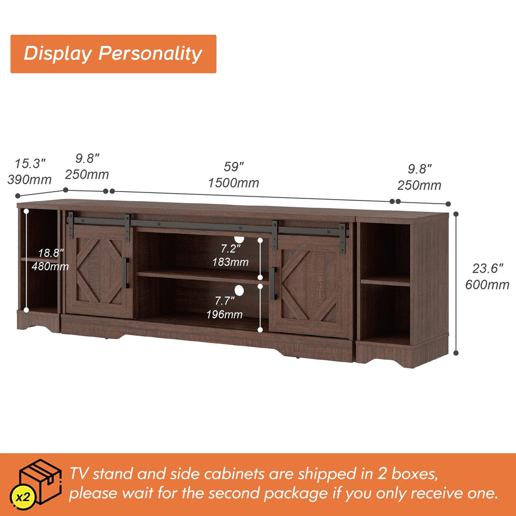 Rustic White Wood TV Stand L43203
