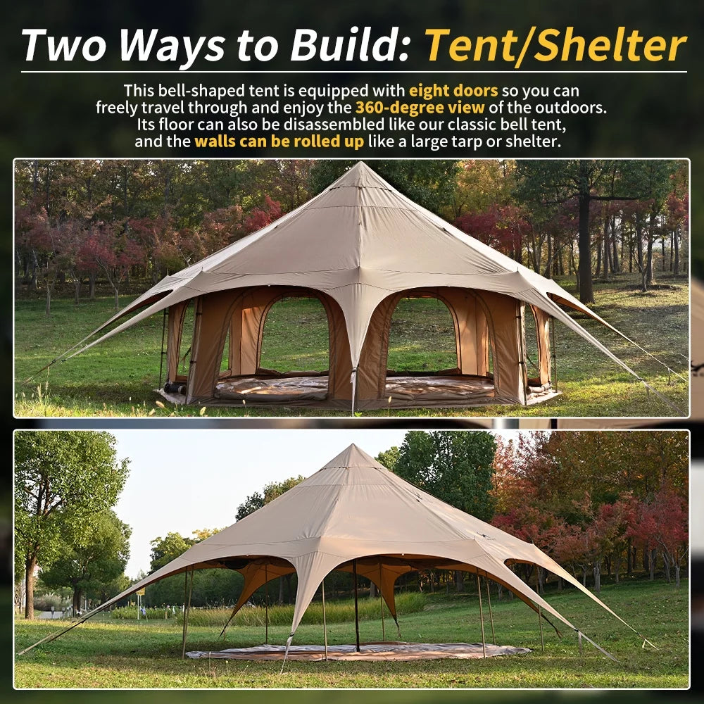 Canvas Tent with Stove Jack 16.4ft Dia R8737