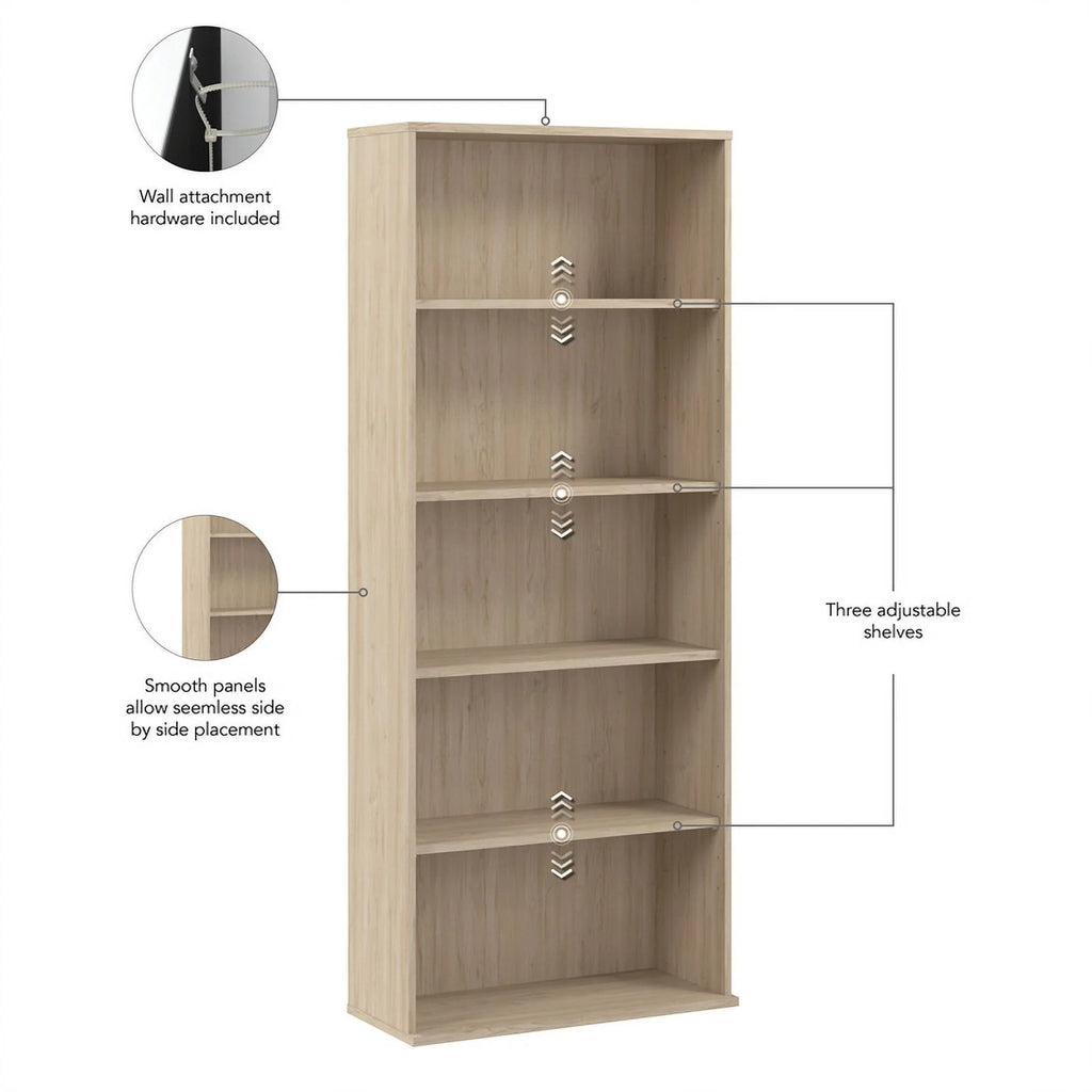 5 Shelf Engineered Wood Bookcase N9672
