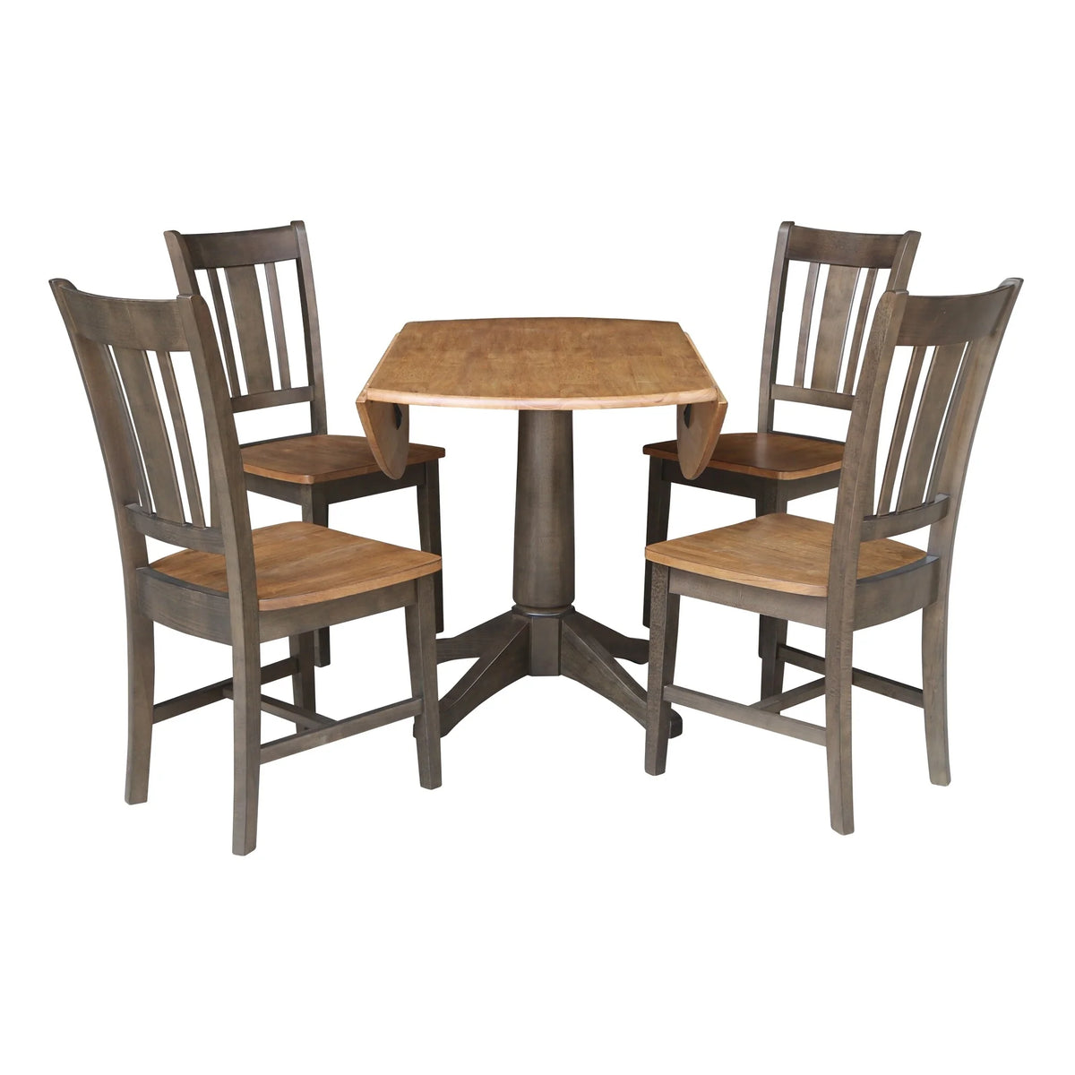 42 in. Round Drop Leaf Dining Table with 4 Chairs V78659