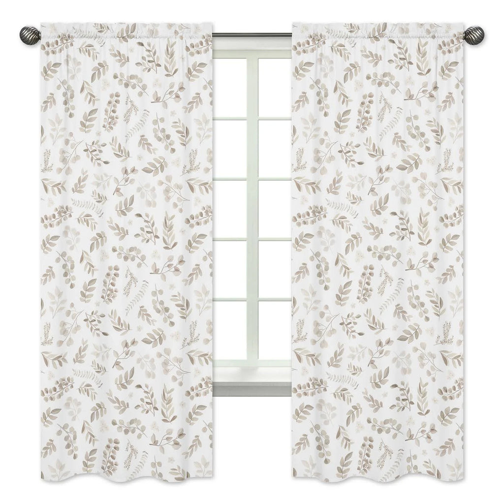 Botanical Taupe Window Panels, Set of 2 Z7249