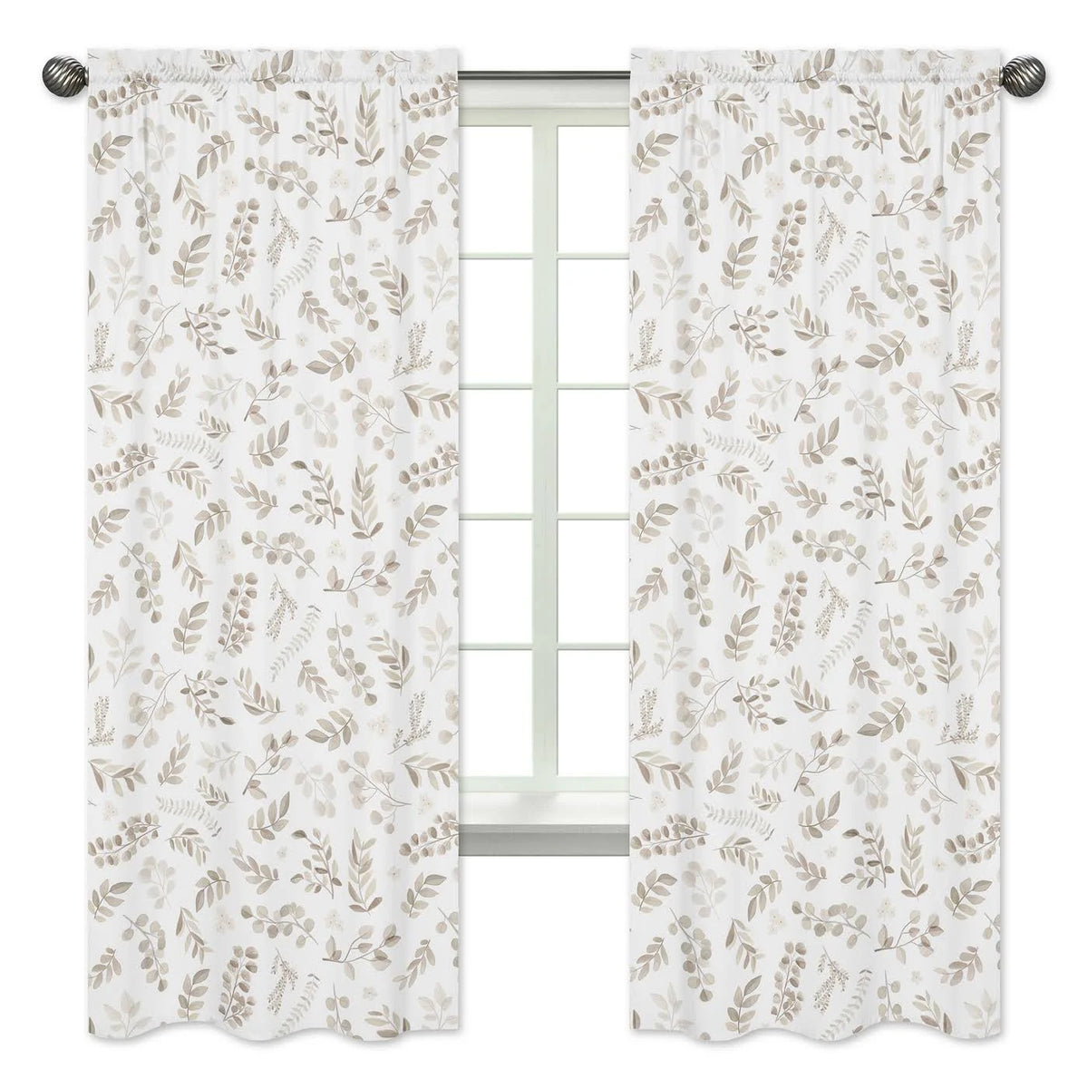 Botanical Taupe Window Panels, Set of 2 Z7249