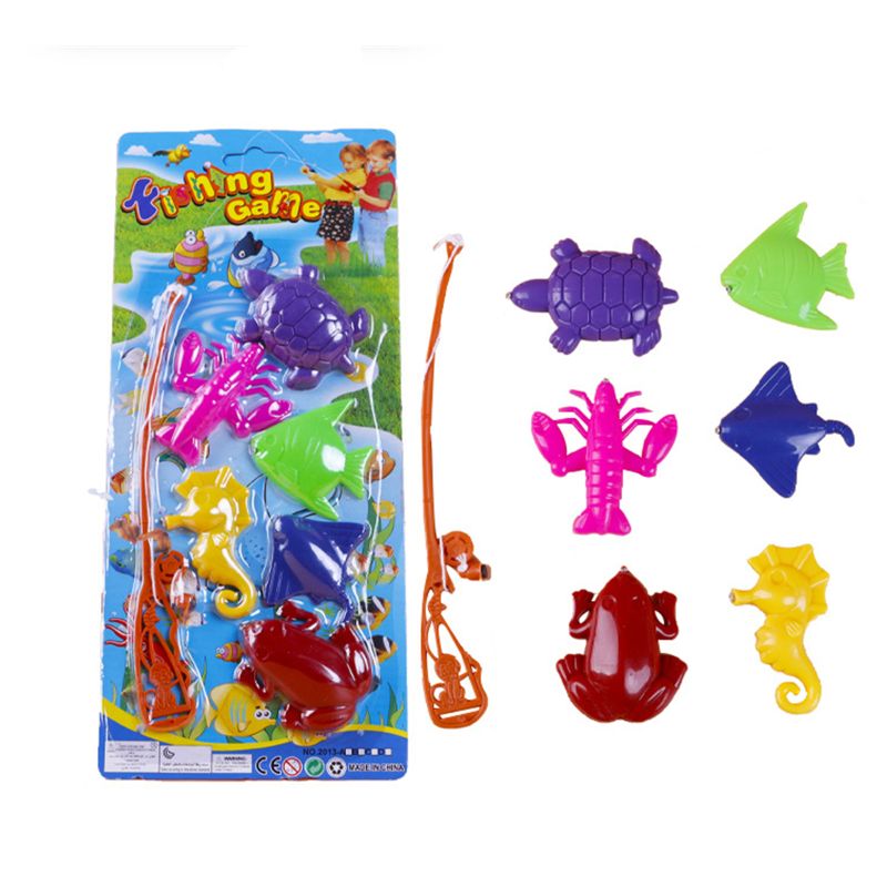 7Pcs Magnetic Fishing Toys Set with Fishing Rod K857608
