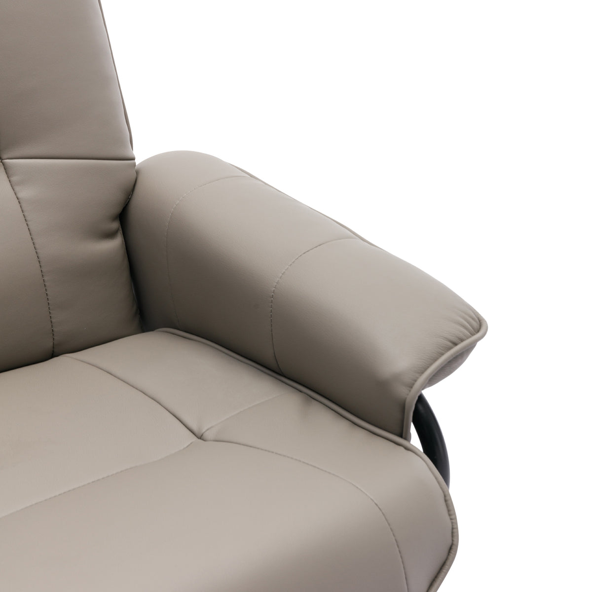 Grey Faux Leather Manual Swivel Recliner with Footrest C20539