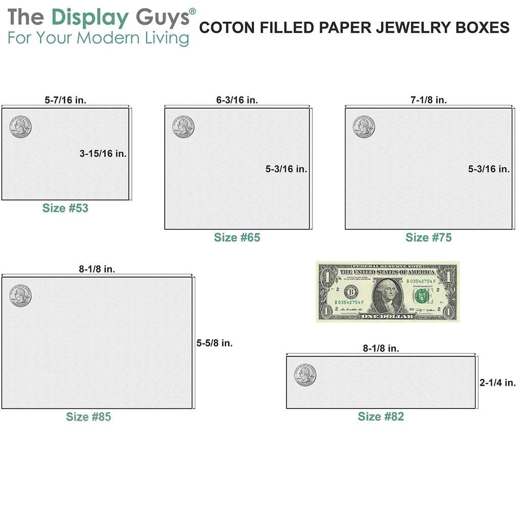 100-Pack Cotton Filled Cardboard Jewelry Box Gift Case E6129