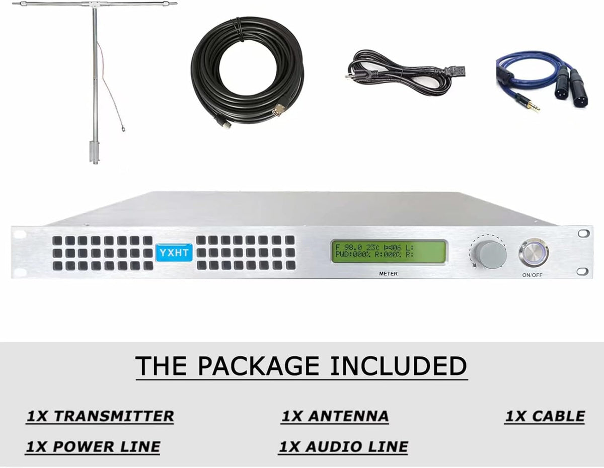 100W FM Broadcast Transmitter with Antenna Cable K1704