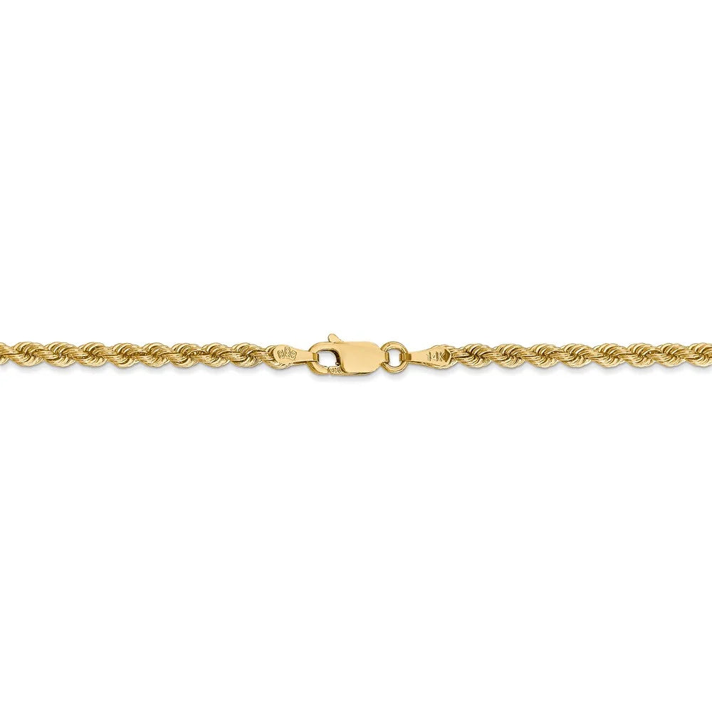14kt Yellow Gold Rope Chain Bracelet 7 inch D7899
