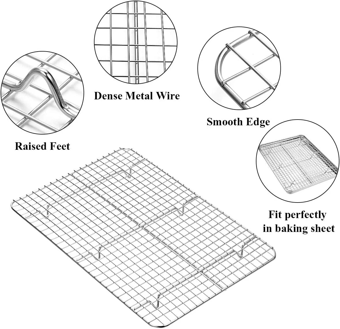 Stainless Steel Baking Sheet with Rack Set 16 x 12 Inch E996914