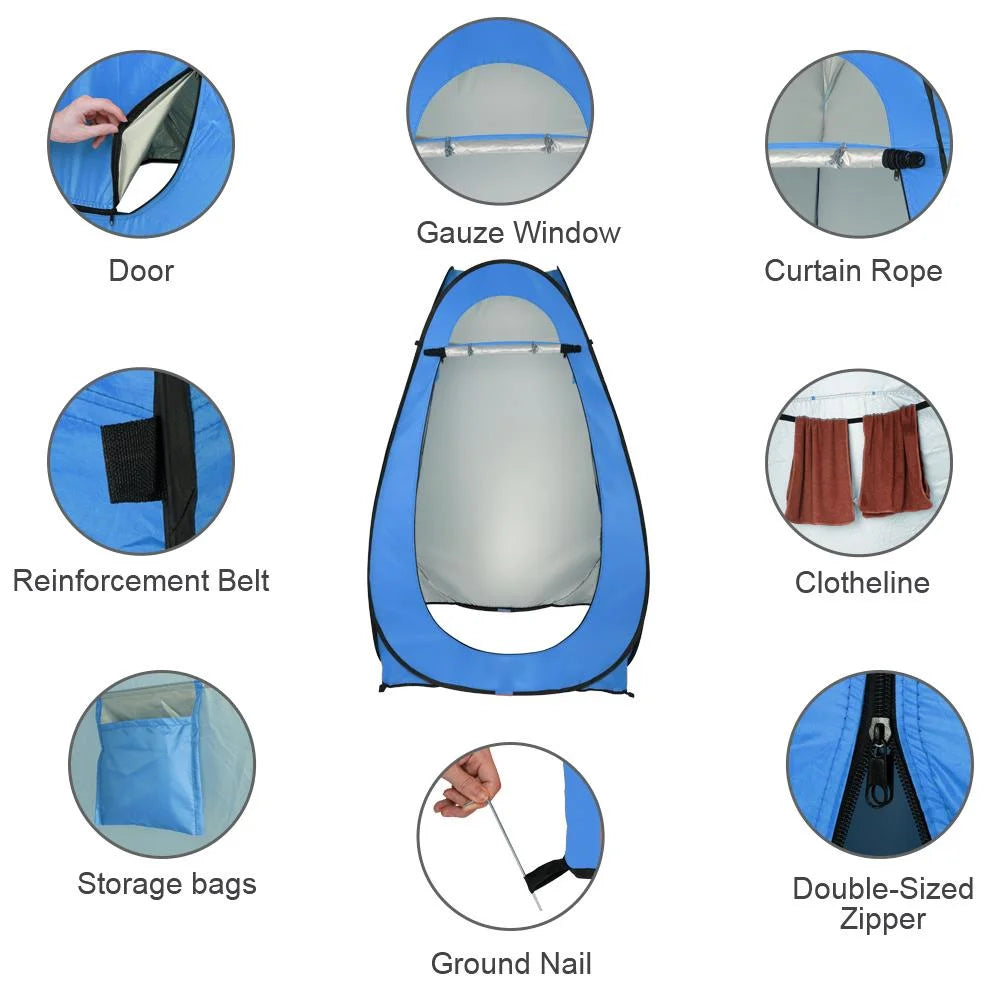 Blue Pop Up Camping Shower Tent H88556
