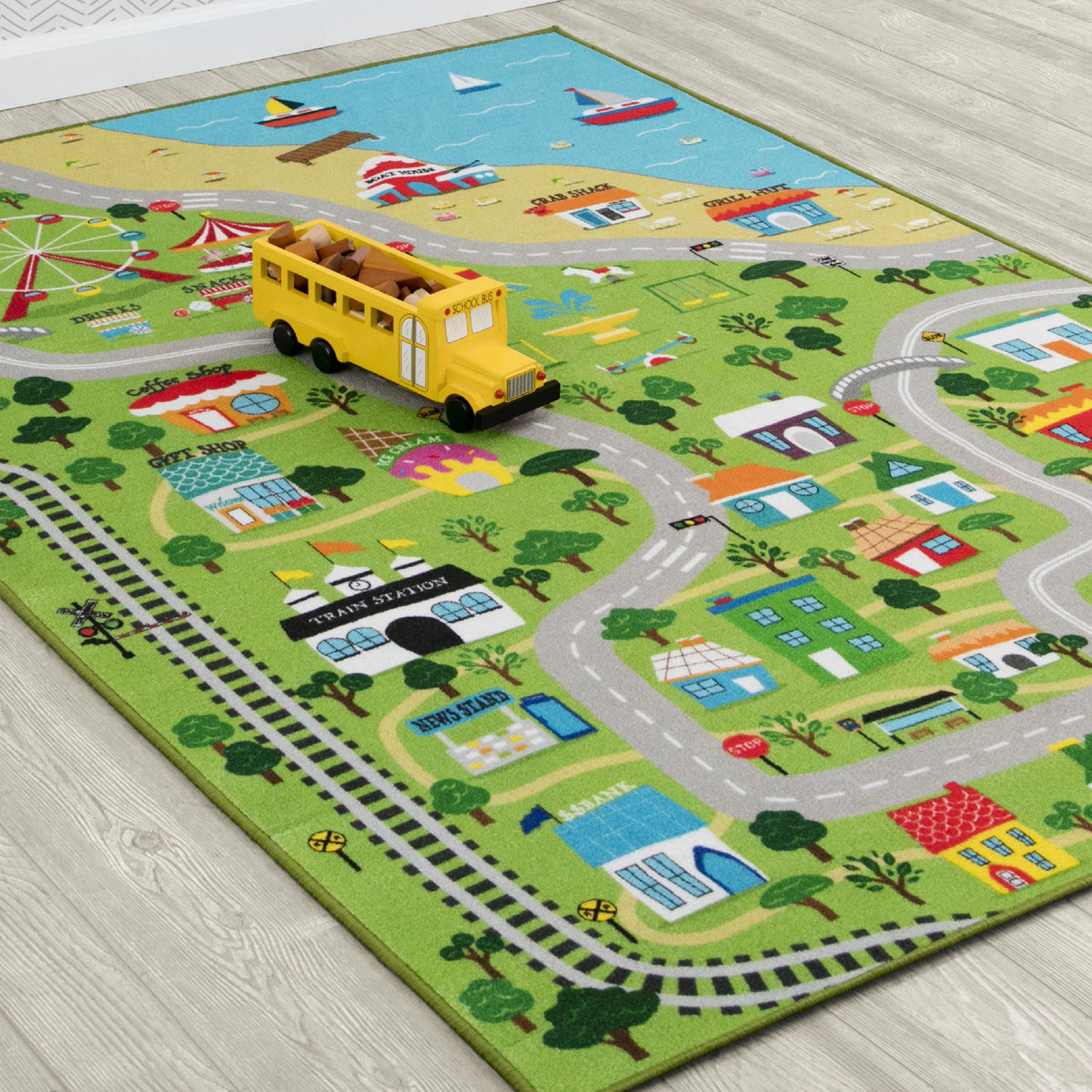 Kids Extra Large Road Map Activity Rug C61969