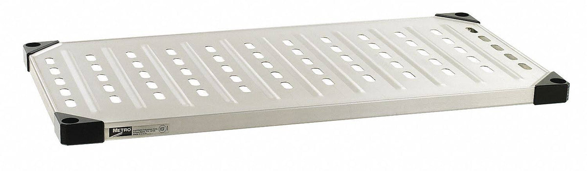 Silver Louvered Shelf W5712