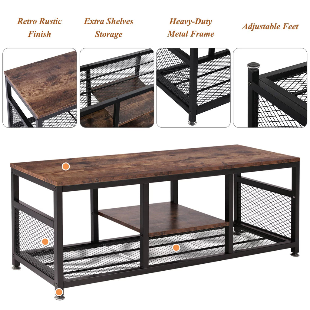 Brown 2 Pieces Coffee Table Set with End Table T5251