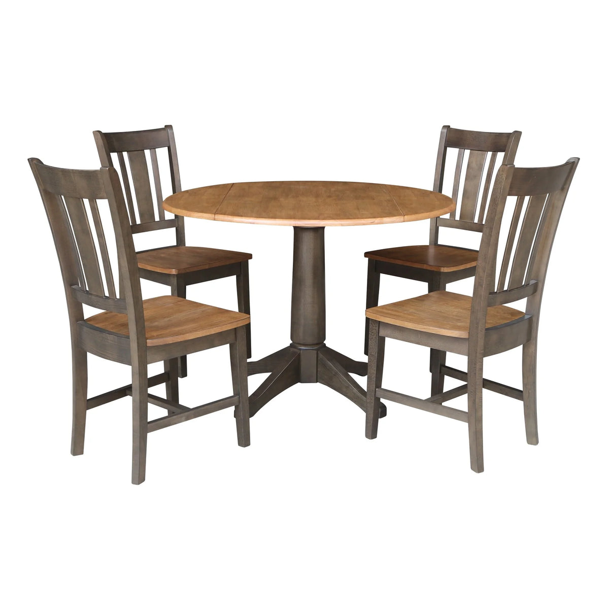 42 in. Round Drop Leaf Dining Table with 4 Chairs V78659