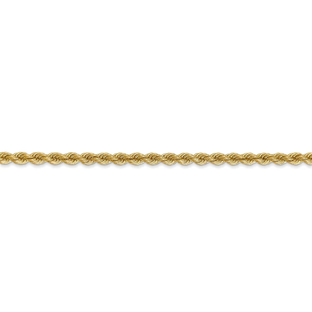 14kt Yellow Gold Rope Chain Bracelet 7 inch D7899