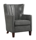 Dark Grey Upholstered Wing Back Accent Chair O508401